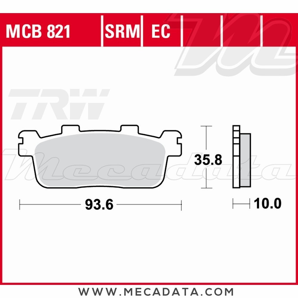 Plaquettes de frein  ~ TRW Lucas MCB 821 SRM 