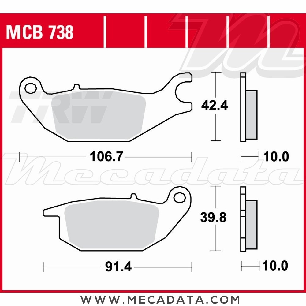 Plaquettes de frein  ~ TRW Lucas MCB 738 