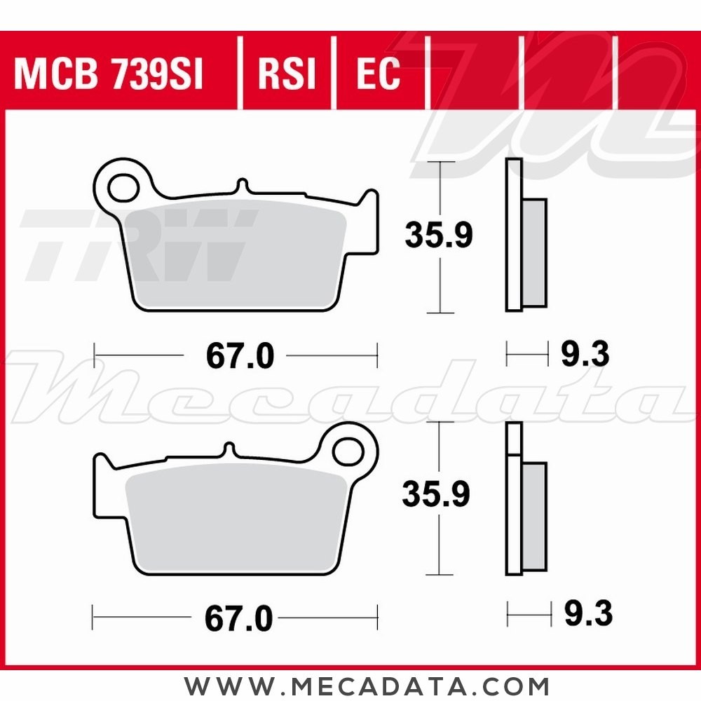 Plaquettes de frein  ~ TRW Lucas MCB 739 EC 