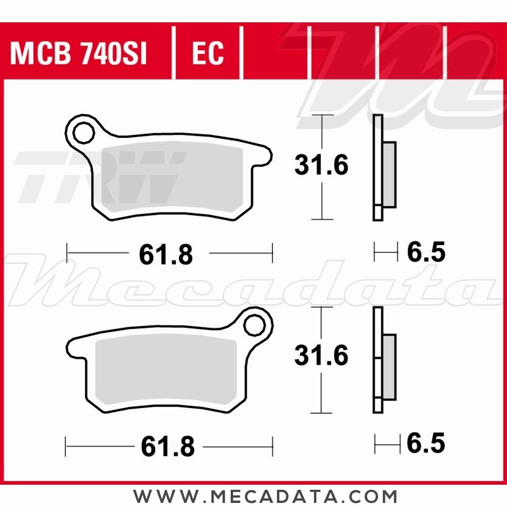 Plaquettes de frein  ~ TRW Lucas MCB 740 EC 