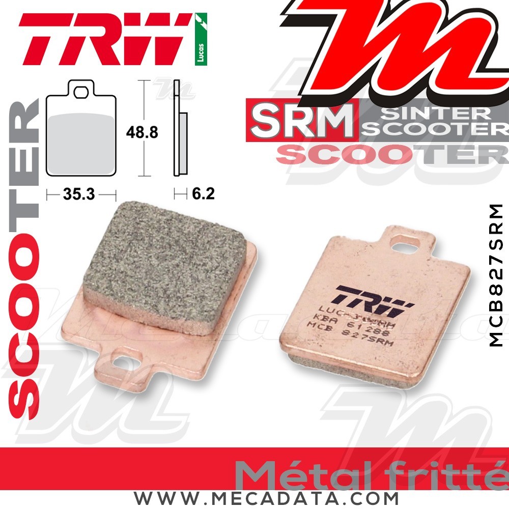 Plaquettes de frein  ~ TRW Lucas MCB 827 SRM 