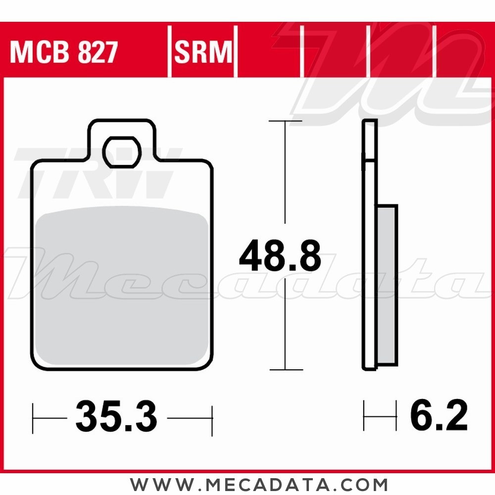 Plaquettes de frein  ~ TRW Lucas MCB 827 SRM 
