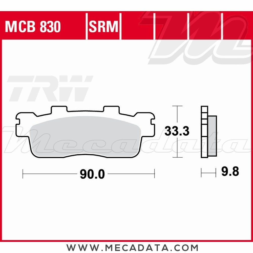 Plaquettes de frein  ~ TRW Lucas MCB 830 SRM 