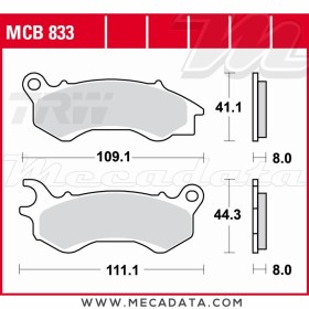 Plaquettes de frein ~ TRW Lucas MCB 833 SRM