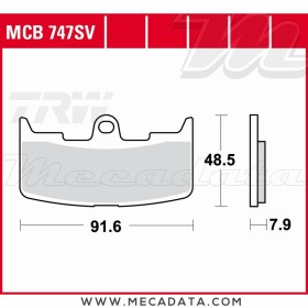 Plaquettes de frein ~ TRW Lucas MCB 747 SV