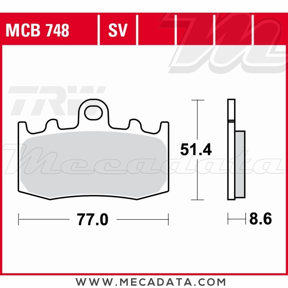 Plaquettes de frein  ~ TRW Lucas MCB 748 