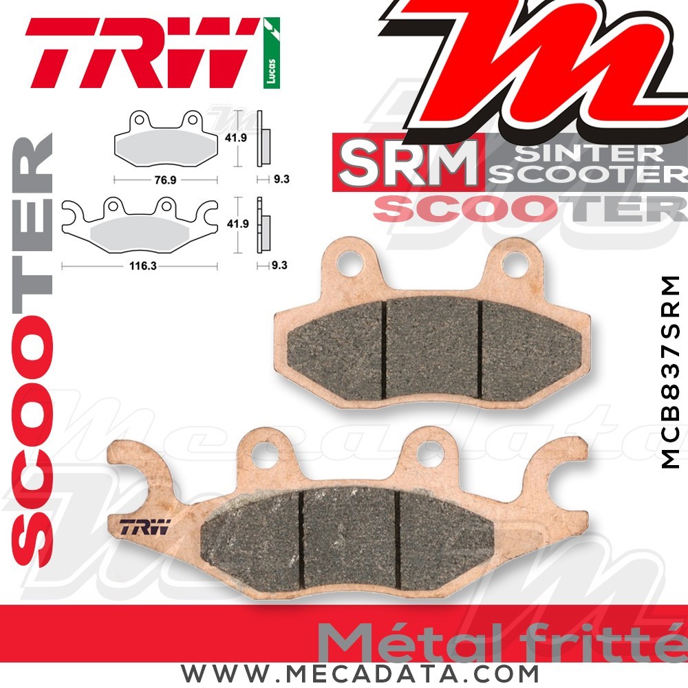 Plaquettes de frein ~ TRW Lucas MCB 837 SRM