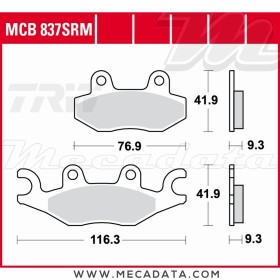 Plaquettes de frein ~ TRW Lucas MCB 837 SRM