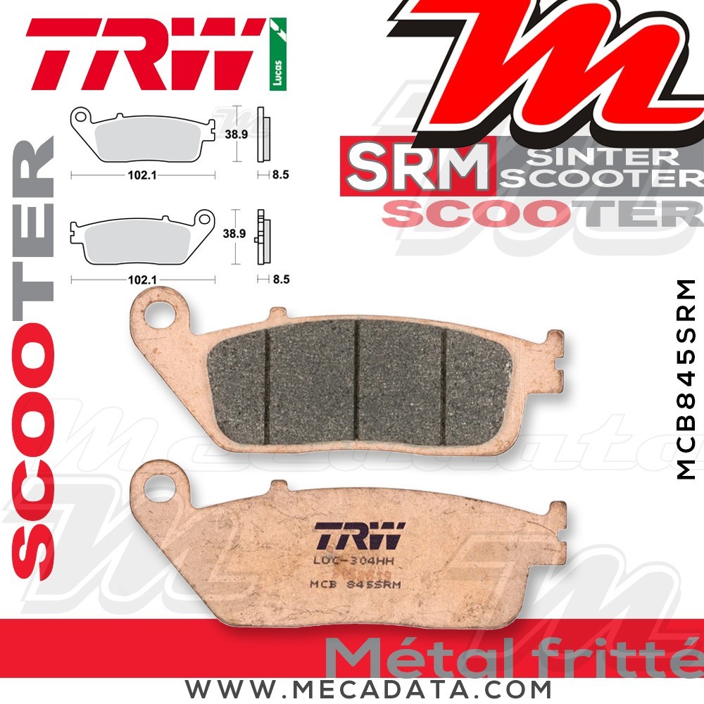 Plaquettes de frein ~ TRW Lucas MCB 845 SRM