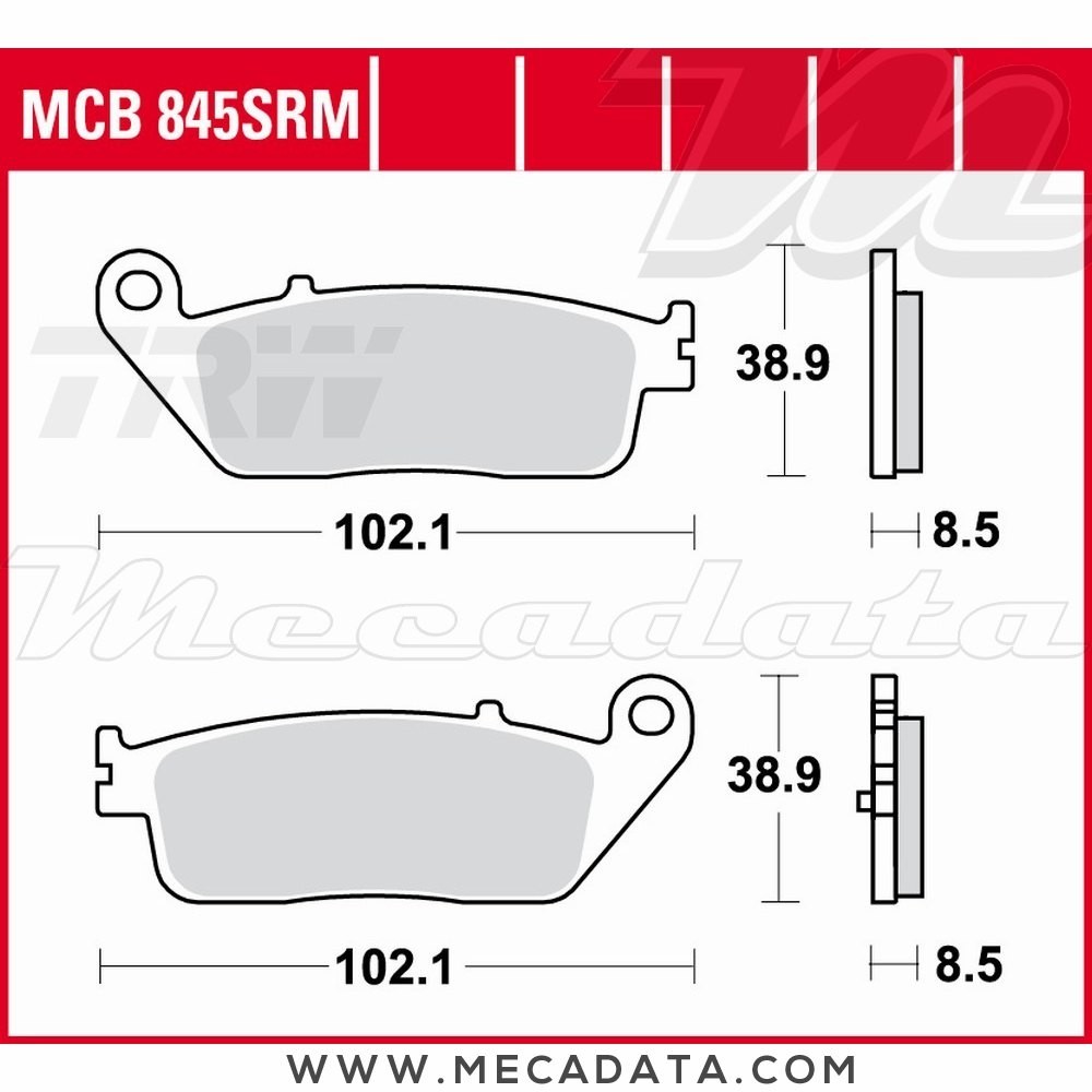 Plaquettes de frein  ~ TRW Lucas MCB 845 SRM 