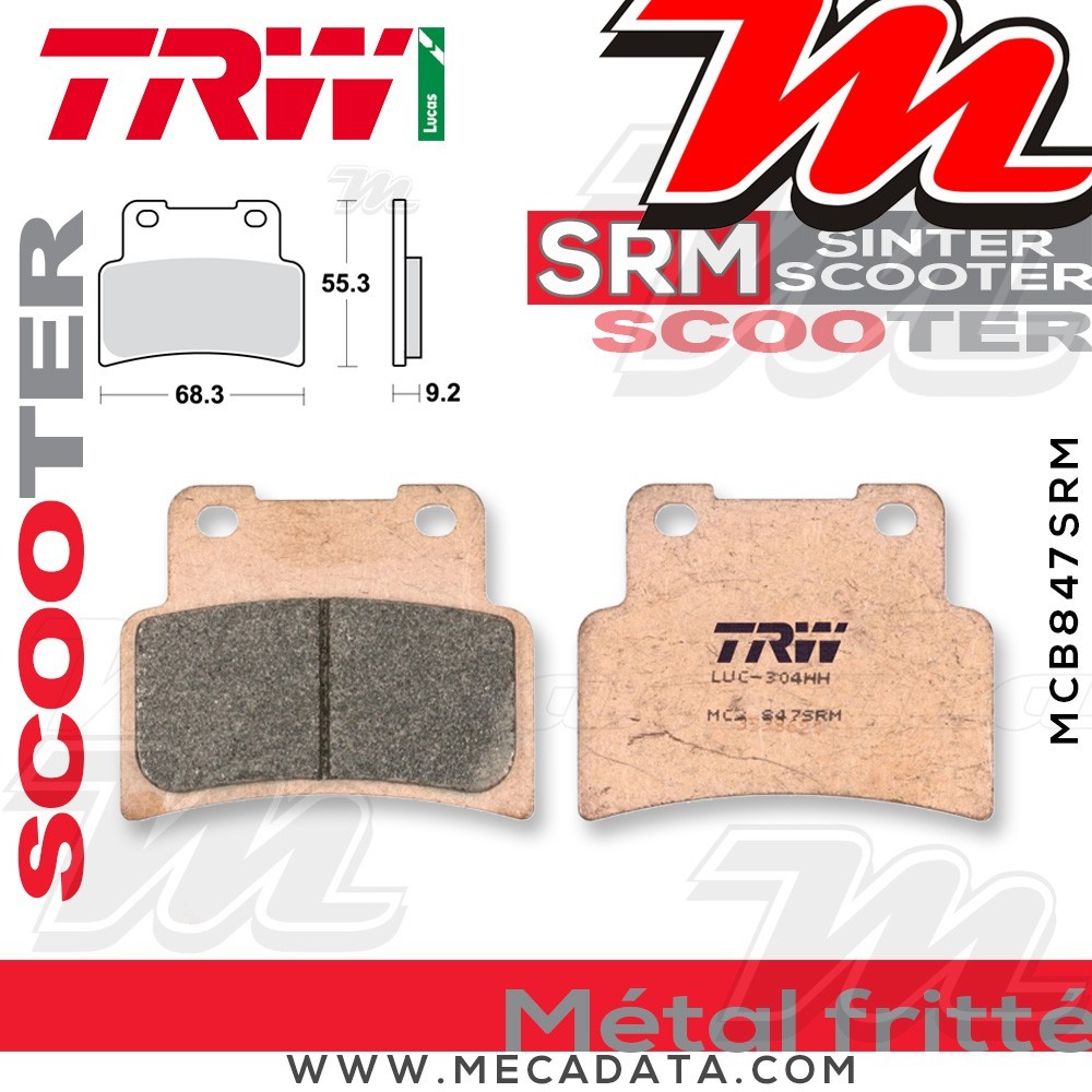 Plaquettes de frein ~ TRW Lucas MCB 847 SRM