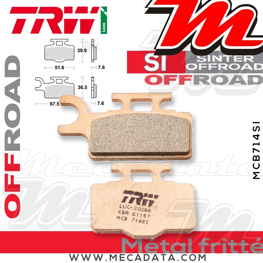 Plaquettes de frein  ~ TRW Lucas MCB 714 SI 