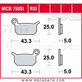 Plaquettes de frein ~ TRW Lucas MCB 750 SI