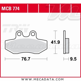 Plaquettes de frein ~ TRW Lucas MCB 774