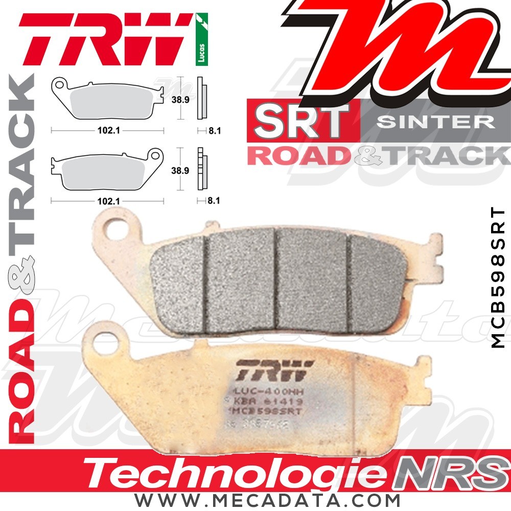 Plaquettes de frein ~ TRW Lucas MCB 598 SRT