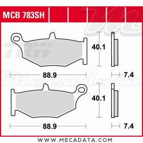 Plaquettes de frein ~ TRW Lucas MCB 783 SH