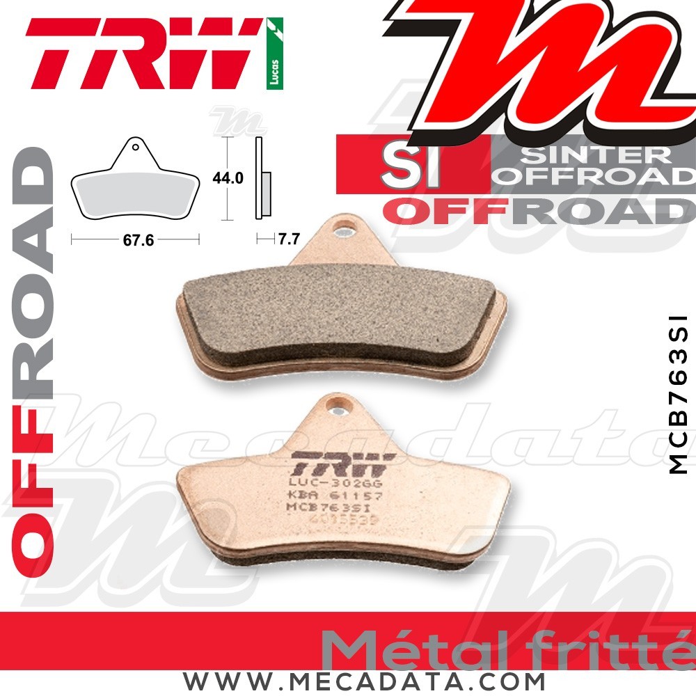 Plaquettes de frein ~ TRW Lucas MCB 763 SI