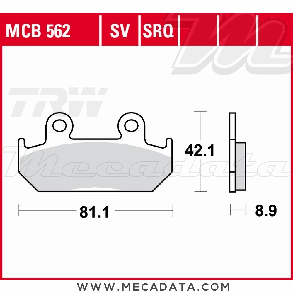 Plaquettes de frein  ~ TRW Lucas MCB 562 TRQ 
