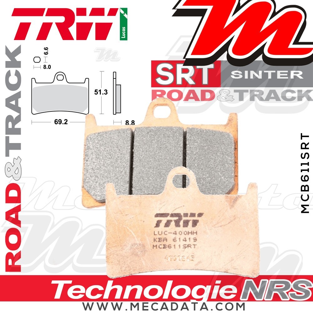 Plaquettes de frein ~ TRW Lucas MCB 611 SRT