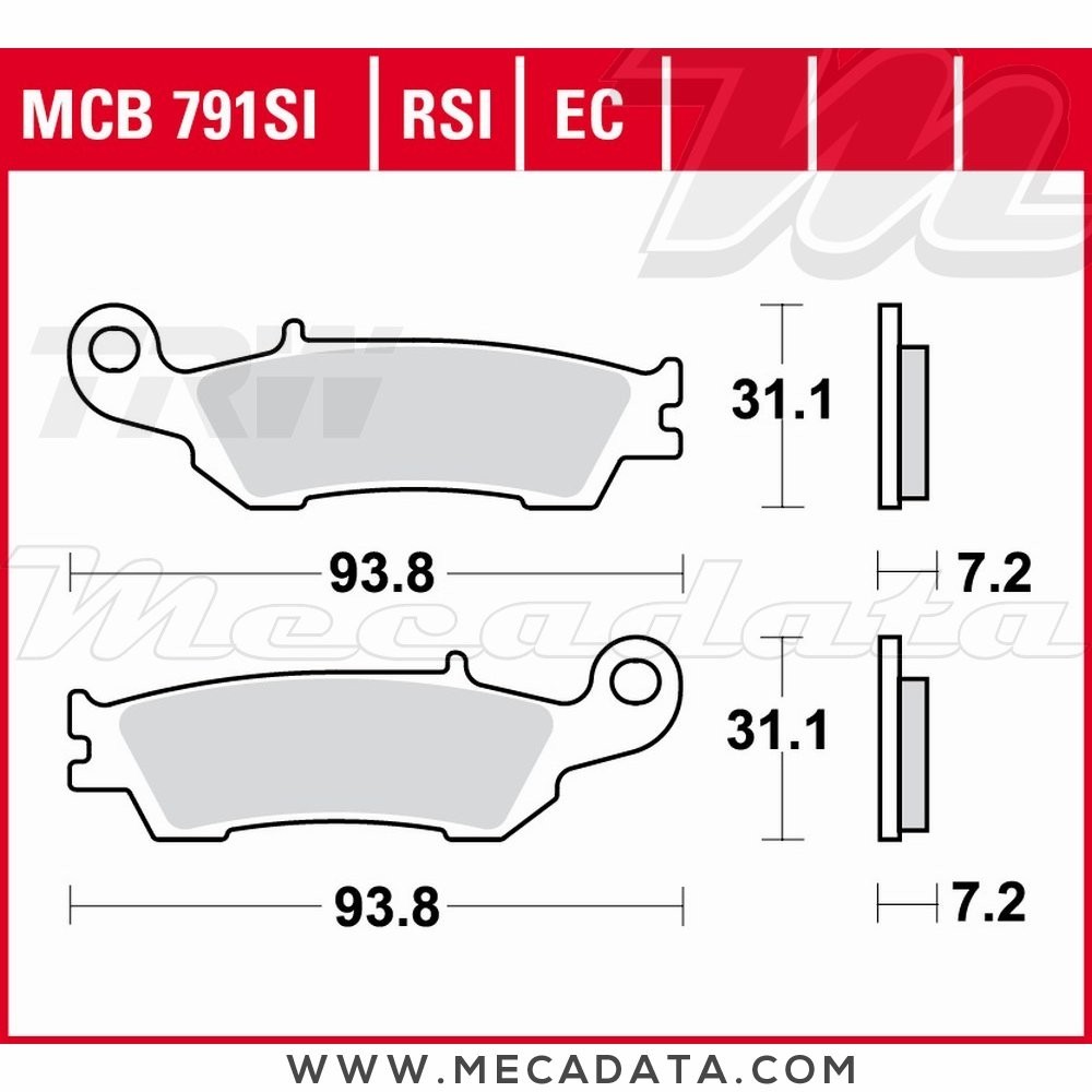Plaquettes de frein  ~ TRW Lucas MCB 791 EC 
