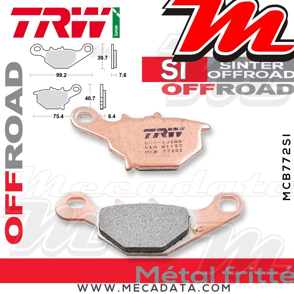 Plaquettes de frein ~ TRW Lucas MCB 772 SI