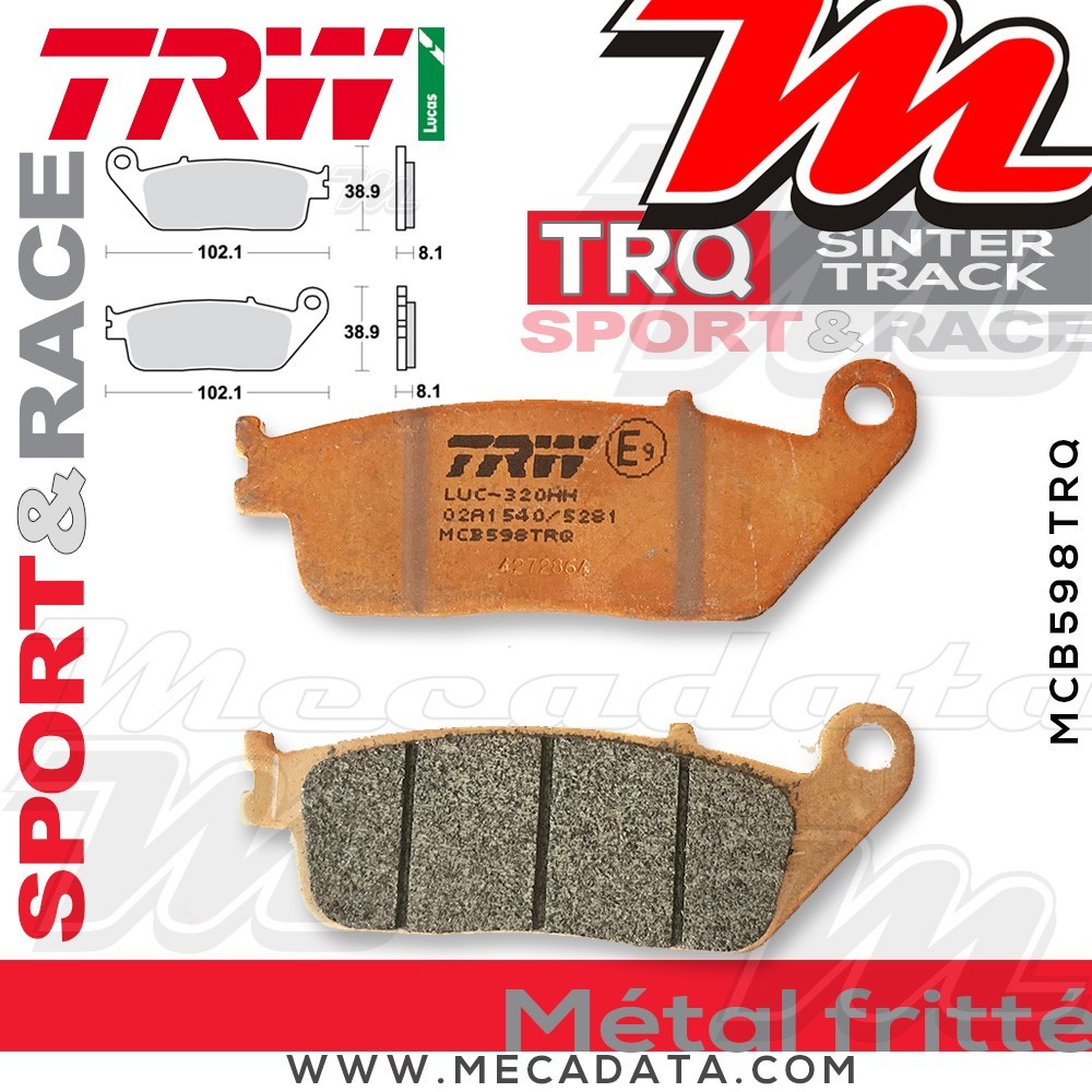 Plaquettes de frein ~ TRW Lucas MCB 598 TRQ