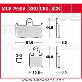 Plaquettes de frein ~ TRW Lucas MCB 795 SCR