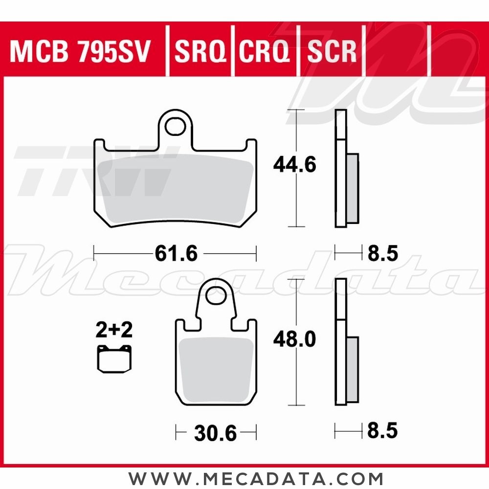 Plaquettes de frein  ~ TRW Lucas MCB 795 SCR 