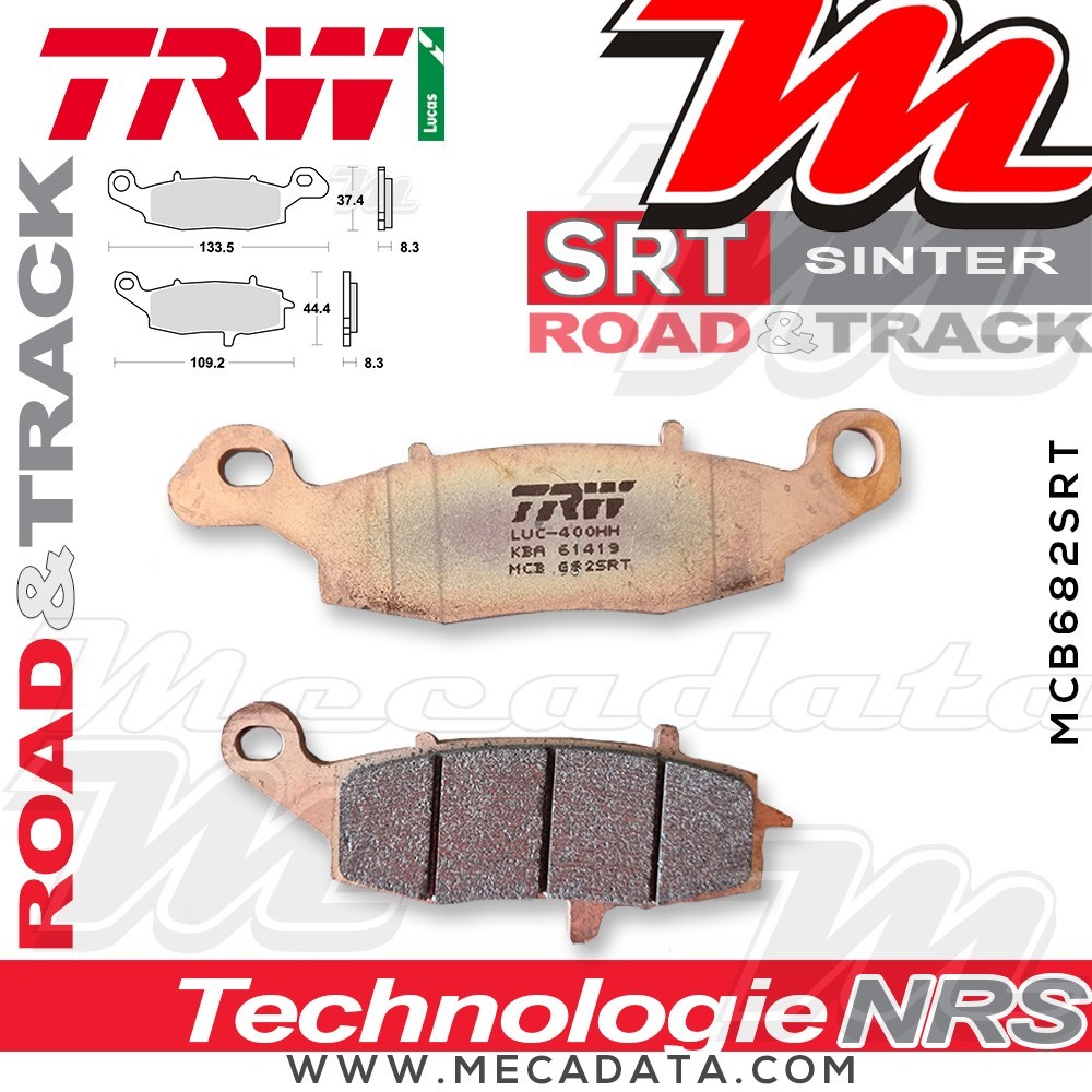 Plaquettes de frein ~ TRW Lucas MCB 682 SRT