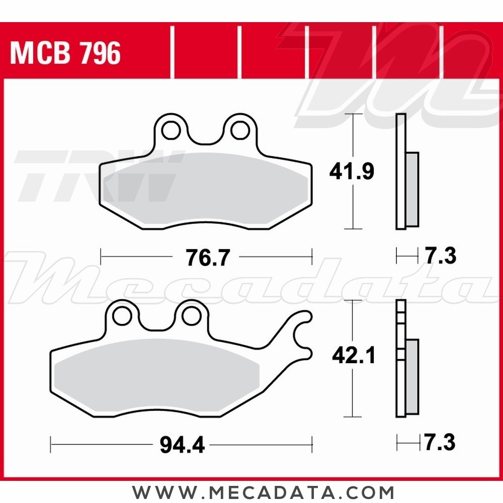 Plaquettes de frein  ~ TRW Lucas MCB 796 