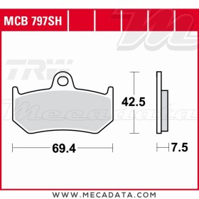 Plaquettes de frein ~ TRW Lucas MCB 797 SH