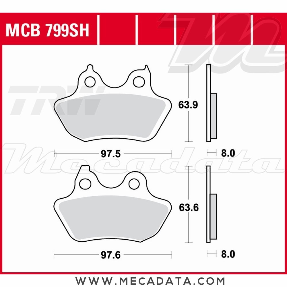 Plaquettes de frein  ~ TRW Lucas MCB 799 SH 