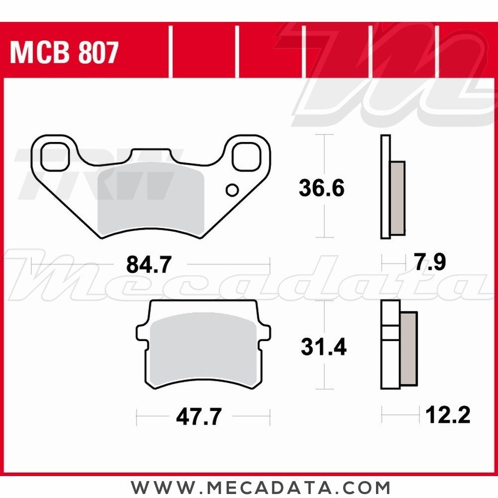 Plaquettes de frein  ~ TRW Lucas MCB 807 