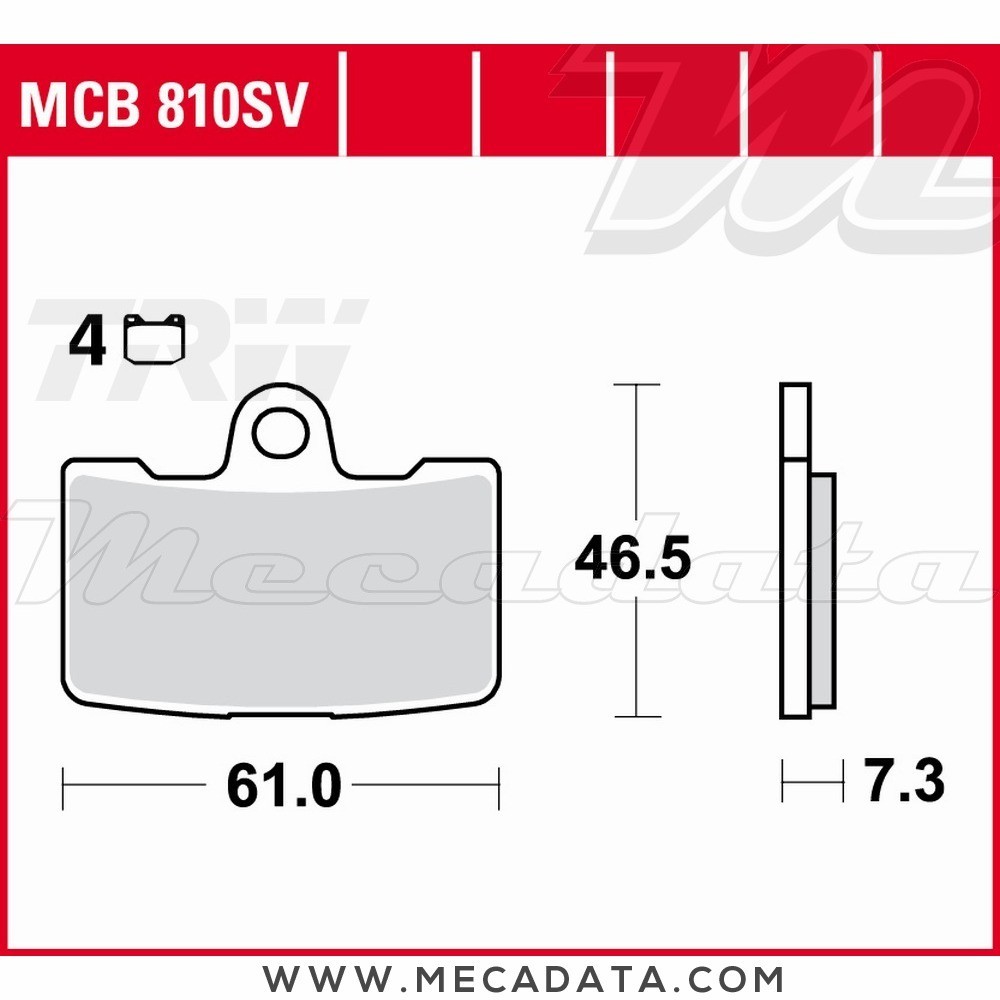 Plaquettes de frein  ~ TRW Lucas MCB 810 SV 