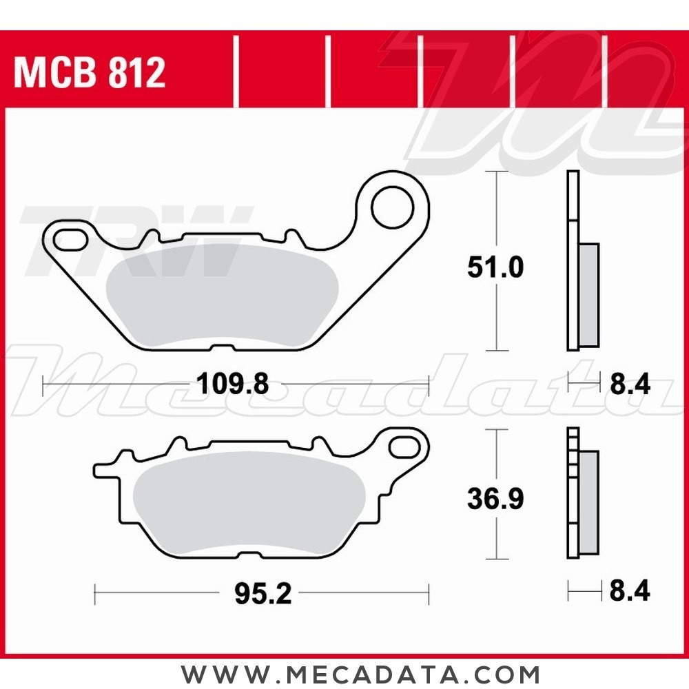 Plaquettes de frein  ~ TRW Lucas MCB 812 