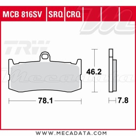 Plaquettes de frein ~ TRW Lucas MCB 816 SV