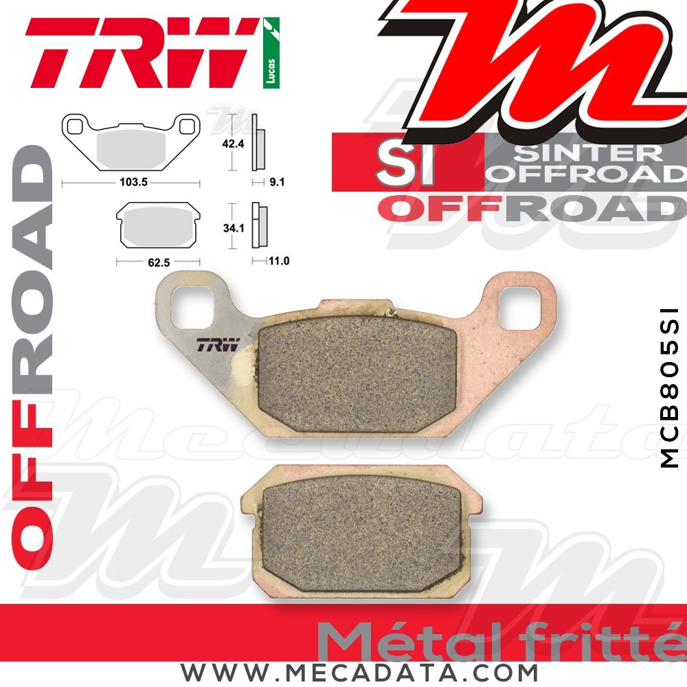 Plaquettes de frein ~ TRW Lucas MCB 805 SI