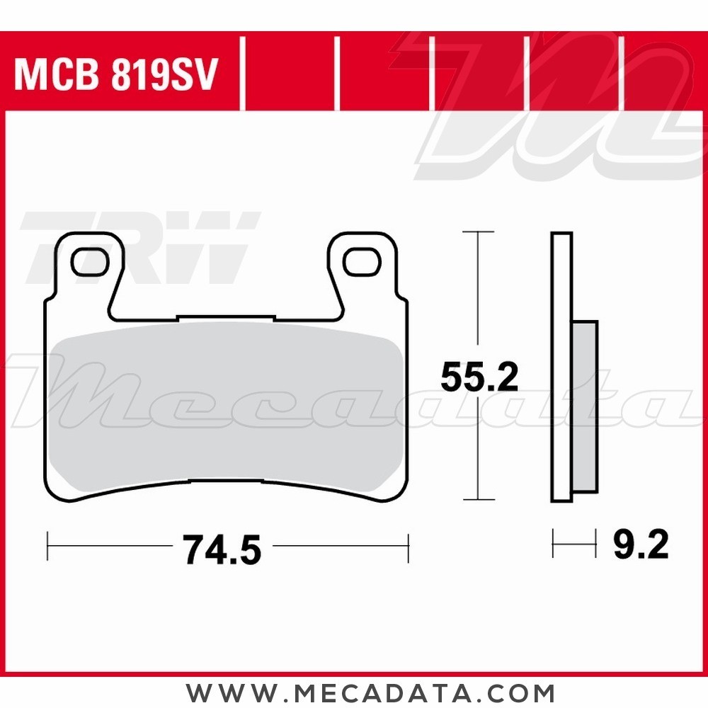 Plaquettes de frein  ~ TRW Lucas MCB 819 SV 