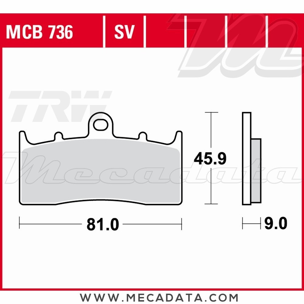 Plaquettes de frein  ~ TRW Lucas MCB 736 SRT 