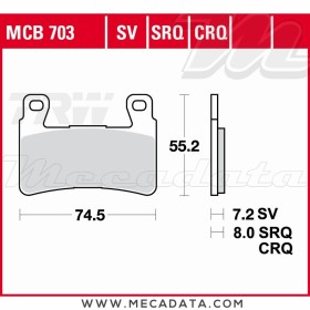 Plaquettes de frein ~ TRW Lucas MCB 703 TRQ