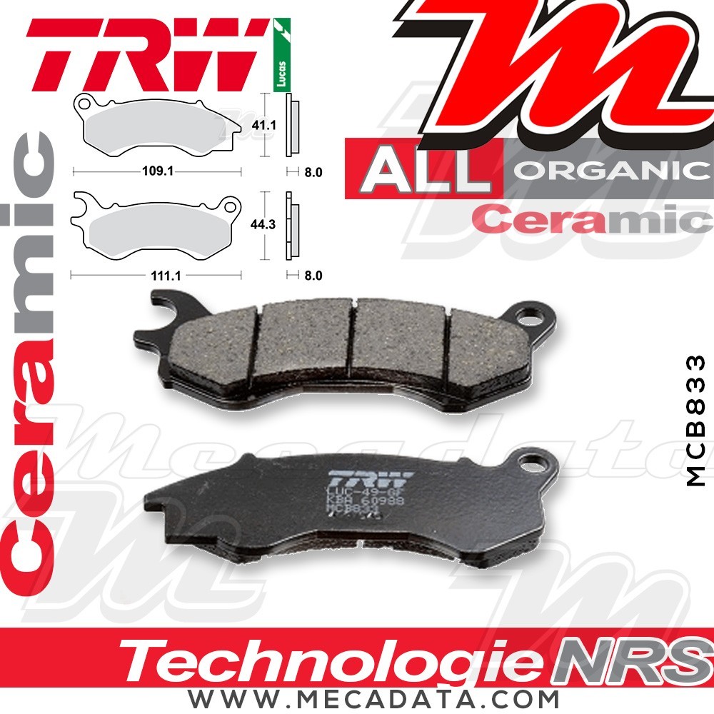 Plaquettes de frein  ~ TRW Lucas MCB 833 EC 