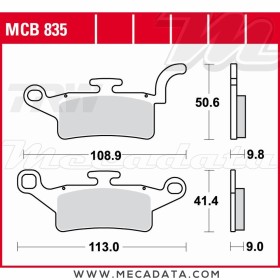 Plaquettes de frein ~ TRW Lucas MCB 835