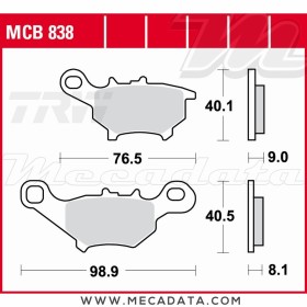 Plaquettes de frein ~ TRW Lucas MCB 838