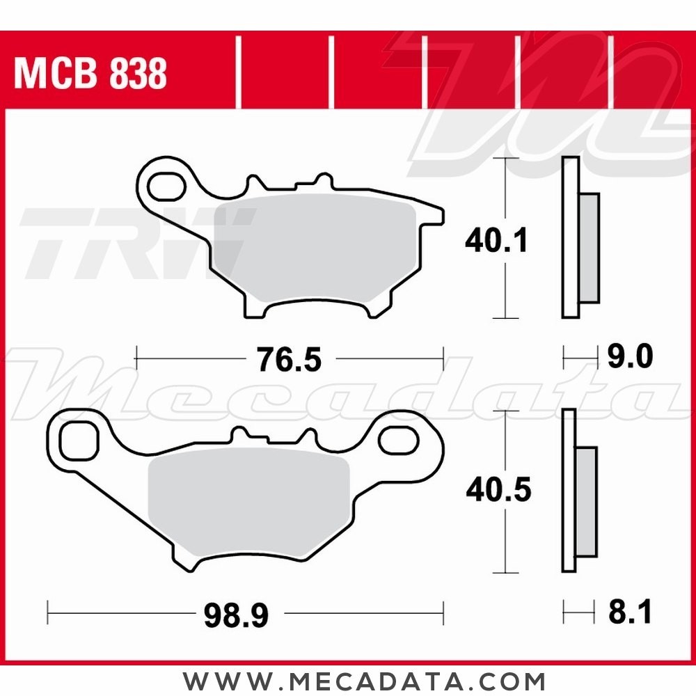 Plaquettes de frein  ~ TRW Lucas MCB 838 