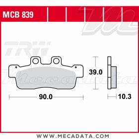 Plaquettes de frein ~ TRW Lucas MCB 839
