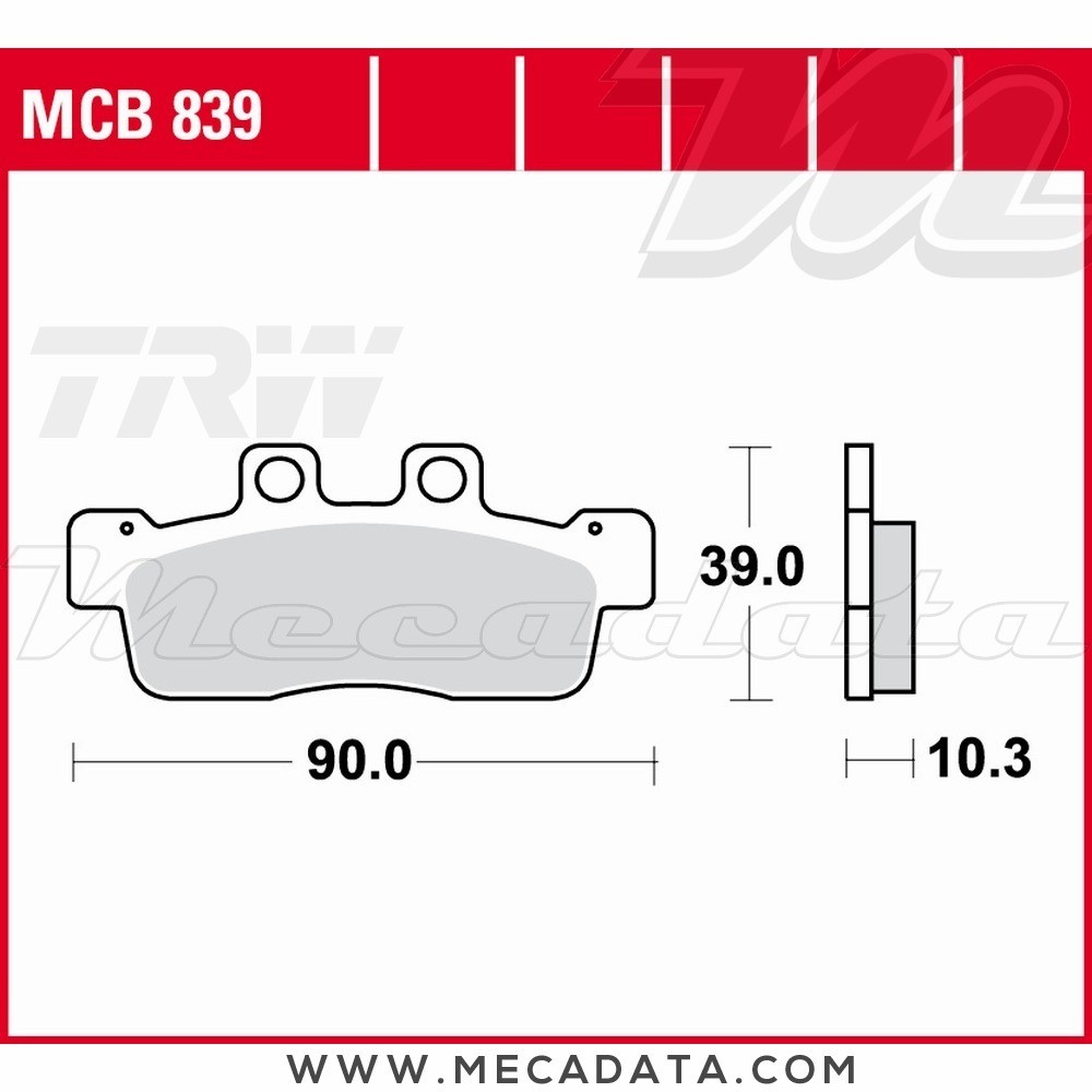 Plaquettes de frein  ~ TRW Lucas MCB 839 