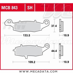 Plaquettes de frein ~ TRW Lucas MCB 843