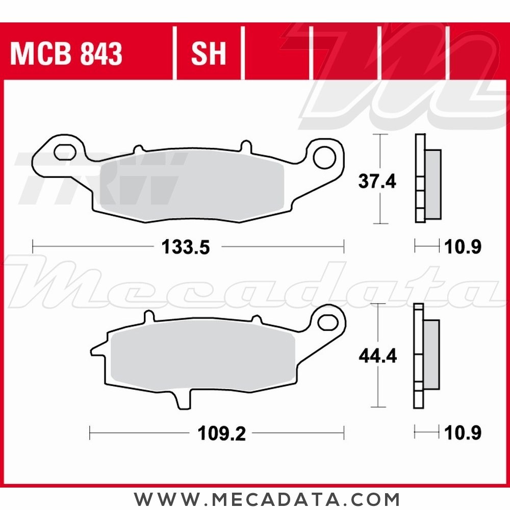 Plaquettes de frein  ~ TRW Lucas MCB 843 
