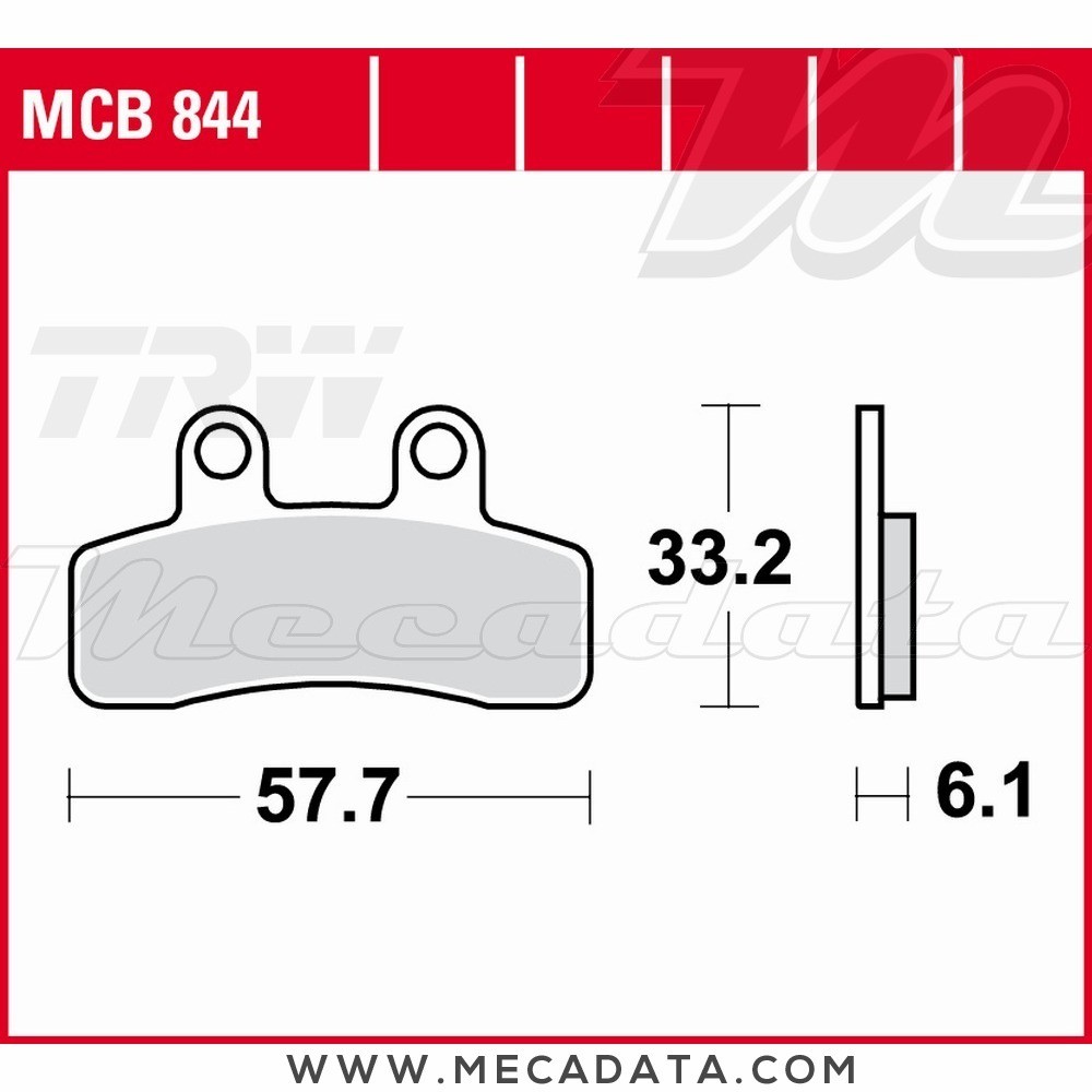 Plaquettes de frein  ~ TRW Lucas MCB 844 