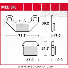 Plaquettes de frein ~ TRW Lucas MCB 846